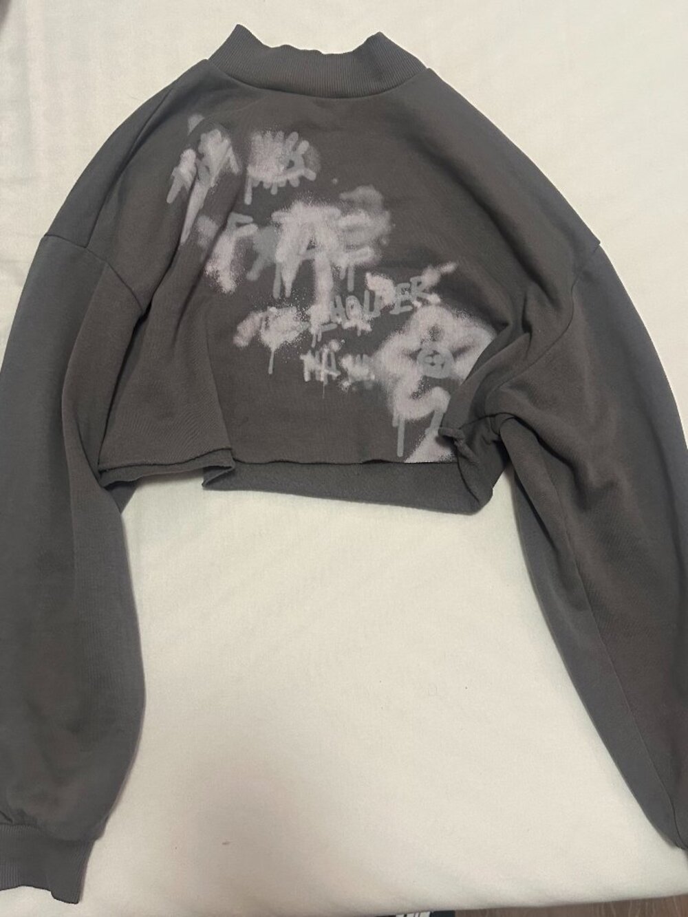 H&M Divided Women's Gray Cropped Graphic Sweatshirt US 0